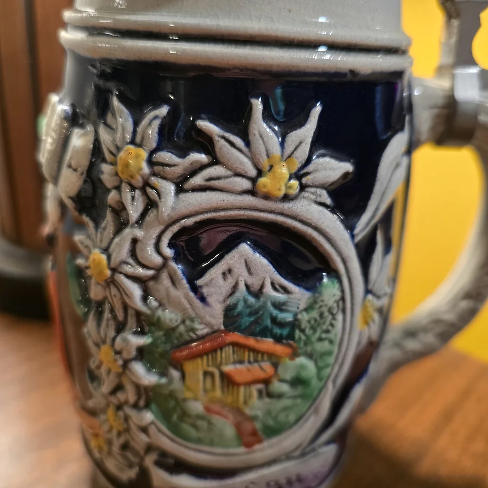 Traditional German Beer Steins with Pewter Lids - Picture 6 of 10